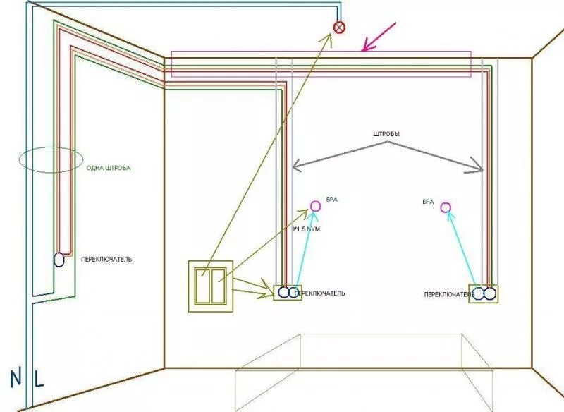 Проложить проводку схема Ответы Mail.ru: Как решить проблему с проходными выключателями?