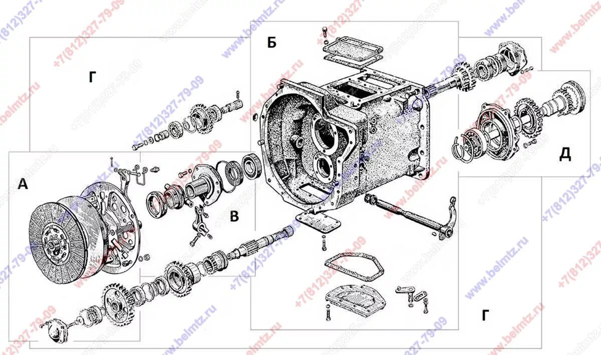 Промежутка мтз 80 устройство схема фото Группа 16. Сцепление (ст о.) с корпусом сцепления 70-1600010. ЗАО 'Беларусь-МТЗ'