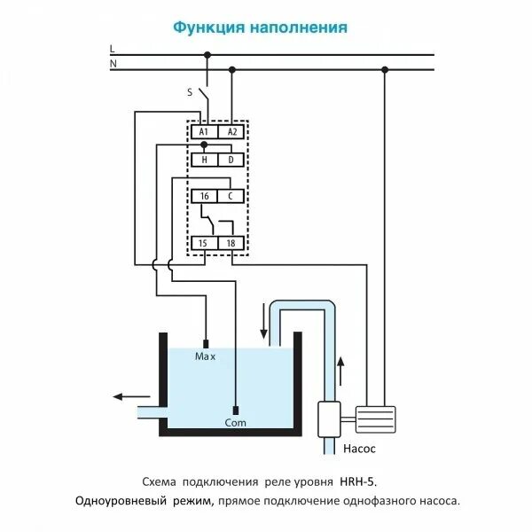 Промежуточное реле подключение насоса Реле управлением уровня