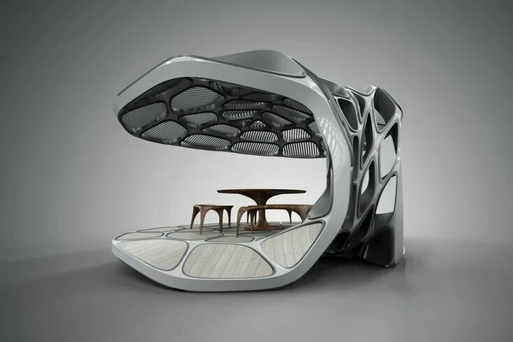 Промышленный дизайн 2024 zaha hadid launches prefabricated dining pavilion at design miami/ Architettura