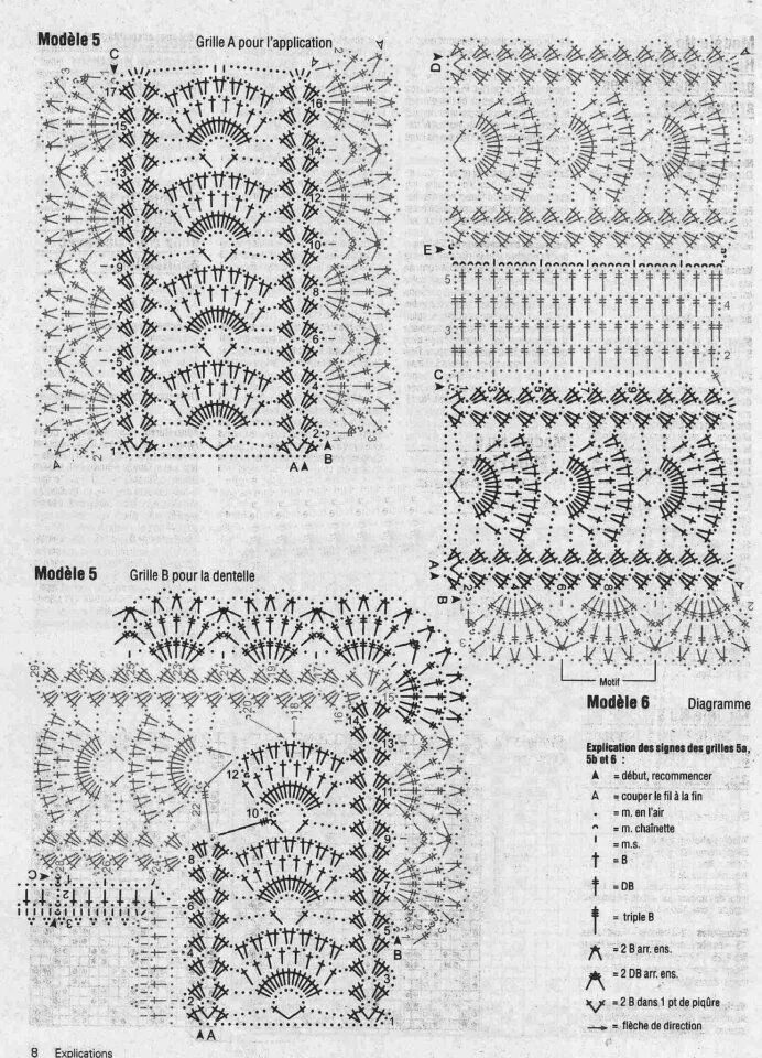 Прошва крючком со схемами motifs du coussin Связаные крючком овечки, Способы вязания крючком, Идеи для вяз