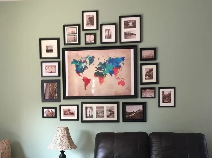 Просмотр фото на стене Our wall collage, thanks Pinterest I had been trying to find something for this 