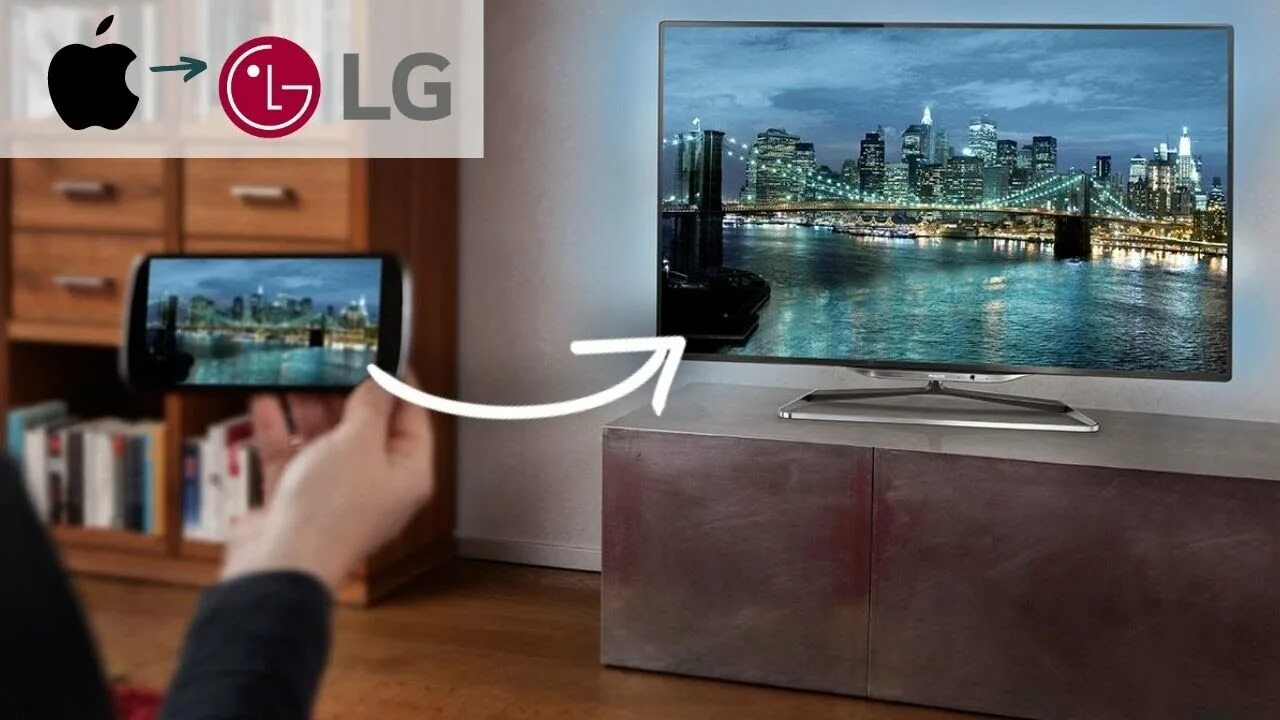 Просмотр фото с телефона на телевизоре How to screen mirror iPhone to a LG Smart TV - YouTube