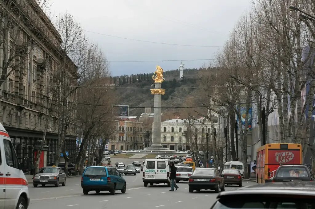 Проспект руставели тбилиси фото Tbilisi, Rustaveli avenue, March 08 Mapio.net