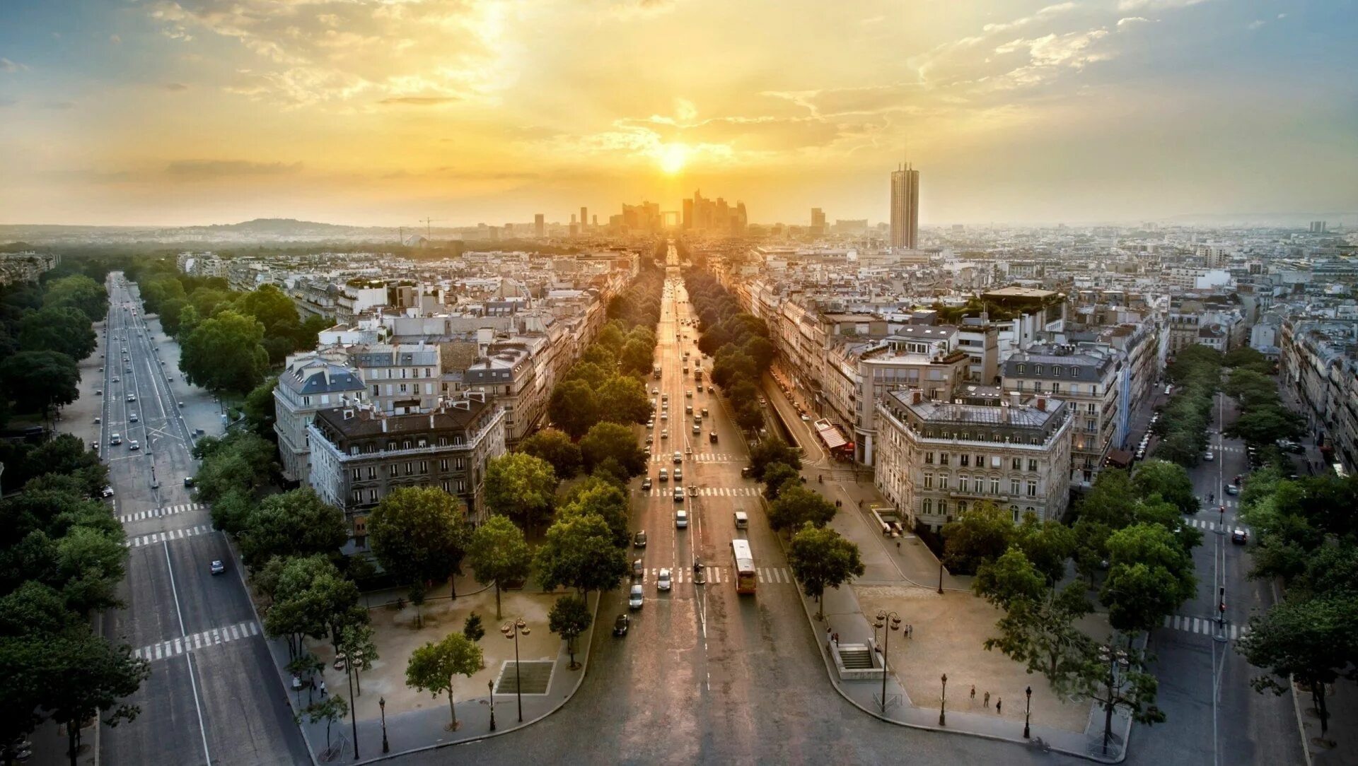 Проспекты городов фото Man Made Paris France La Défense Sunset Wallpaper Paris sunset, Paris pictures, 