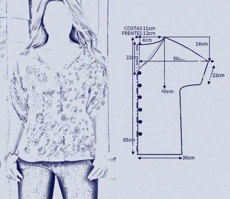 Простая блузка своими руками без выкройки 12 выкроек - блузки, туники и топы для дам с пышными формами! Размеры от 52 до 5