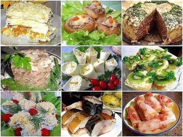 Простая кулинария с фото The Best Snacks & 1. Snack cake "Napoleon" 2. Stuffed rams 3. Cookie Cake "New Y