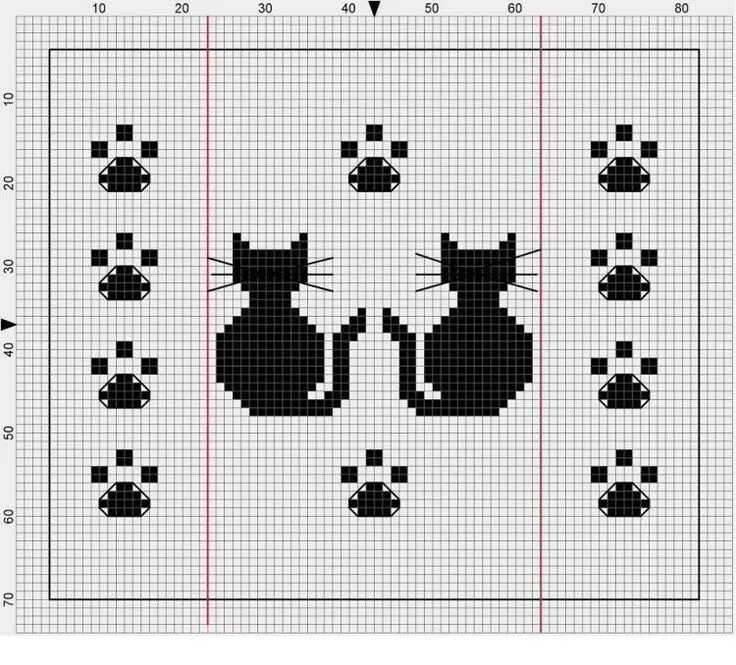 Простая схема котика спицами Pin by rabia on Şablonlar 2 Cat cross stitches, Cat cross stitch pattern, Cross 