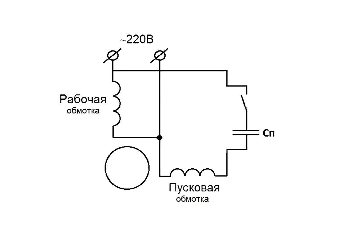 Простая схема подключения двигателя Однофазные асинхронные электродвигатели Завод INSTART Дзен