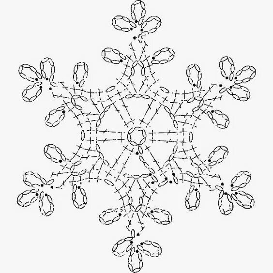 Простая снежинка крючком схема Вязание Дети Crochet snowflakes, Crochet christmas snowflakes, Christmas crochet