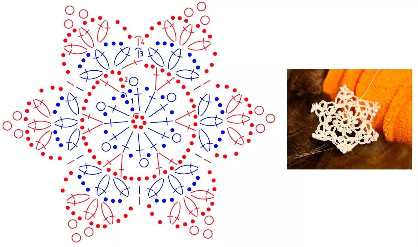 Простая снежинка крючком схема 81 схема снежинок крючком и идеи для вдохновения Схемы для вязания рождественски
