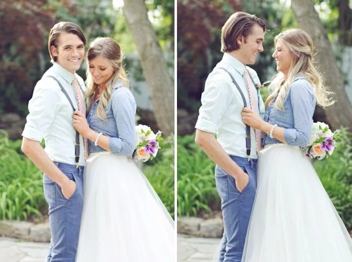 Простая свадьба фото Denim and Watercolor Wedding Ideas Every Last Detail Denim wedding, Jeans weddin