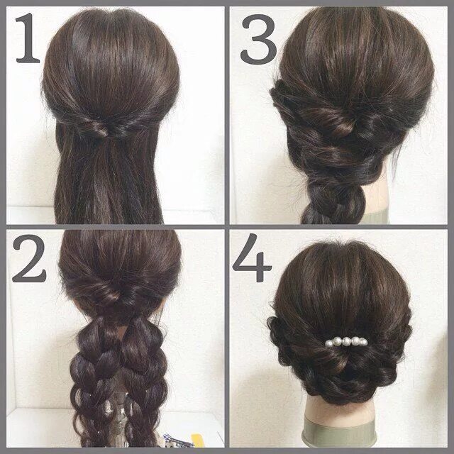 Простая вечерняя прическа на длинные волосы Красиво Braided hairstyles updo, Hair styles, Curly hair styles