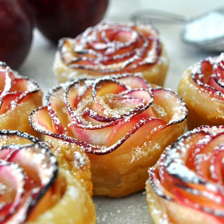 Простая вкусная выпечка с фото flower rolls - use GF pastry Desserts, Apple recipes, Dessert recipes