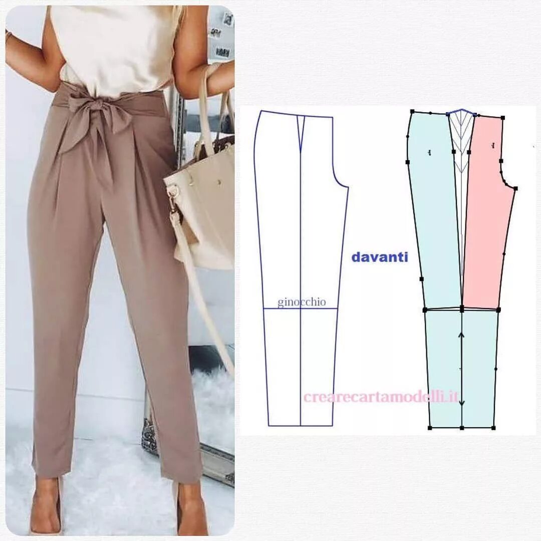 Простая выкройка широких женских брюк из трикотажа Нет описания фото. Women pants pattern, Sewing clothes women, Clothes sewing pat