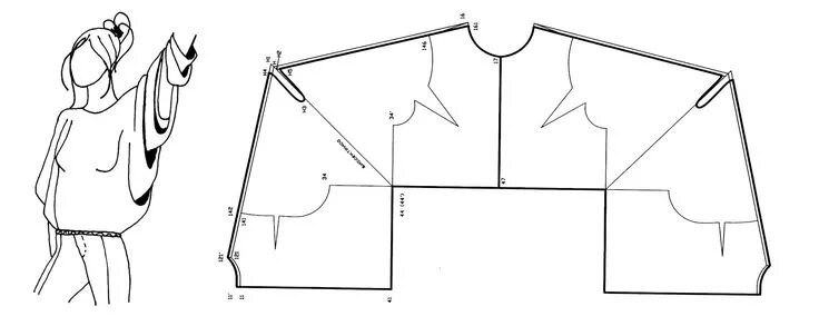 Простая выкройка цельнокроеного рукава http://club.season.ru/index.php?act=Attach=post=329832 Выкройки, Платье швейные 
