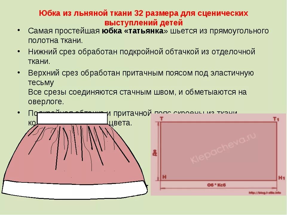 Простая выкройка юбки на резинке Проект юбка татьянка