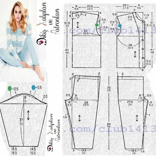 Простая выкройка женской пижамы 52 размера выкройки Jacket pattern sewing, Fashion sewing, Dress sewing patterns