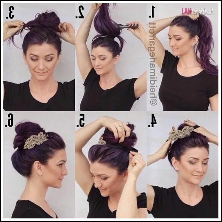 Простая высокая прическа на длинные волосы Easy Hairstyle Tutorials For Girls http://misszoe.org/ Rambut dan Kecantikan