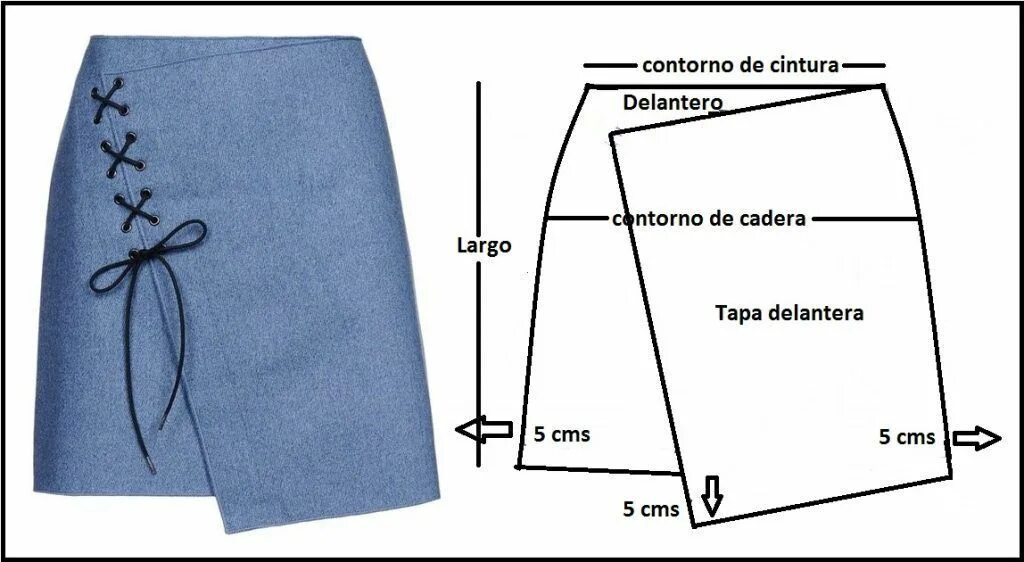 Простая юбка без выкройки Falda Cuzada Trenzada. La Puedes Hacer tú Misma! - Patrones De Costura Выкройки 