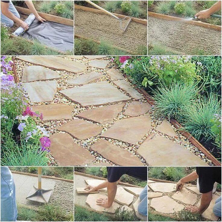 Простейшая дорожка на даче своими руками Pin on GOOD IDEAS Flagstone path, Garden pathway, Diy garden decor