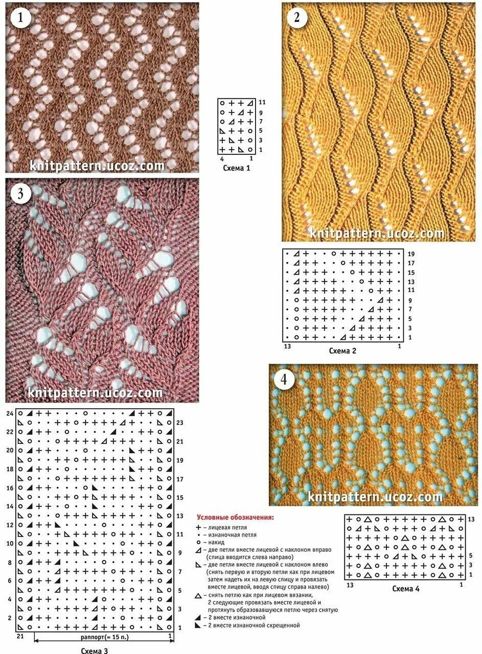 Простейшие схемы вязания ажурные спицами Chinese lace Вязаные стежки, Машинка для вязания, Узоры