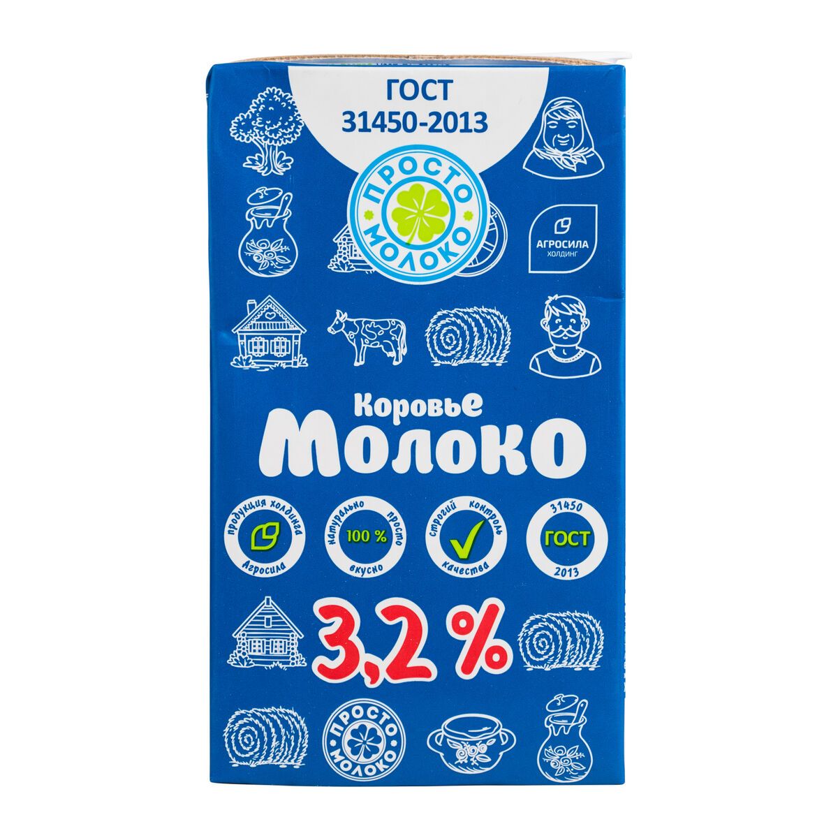 Просто молоко фото Молоко питьевое ультрапастеризованное "Просто молоко", массовая доля жира 3,2% Т