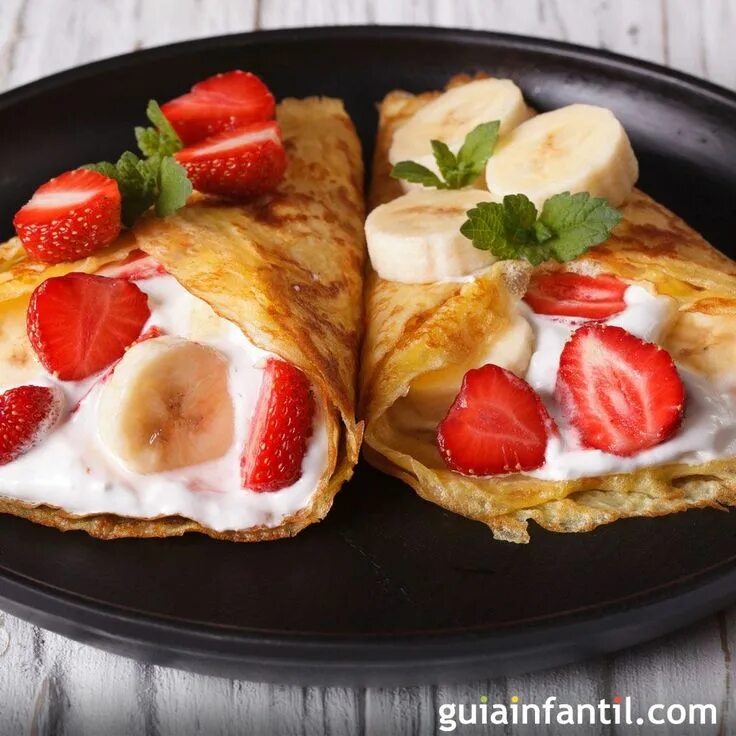 Просто оригинально вкусно с фото Crepes con frutas. Merienda sana para los niños Recetas con frutas saludables, R