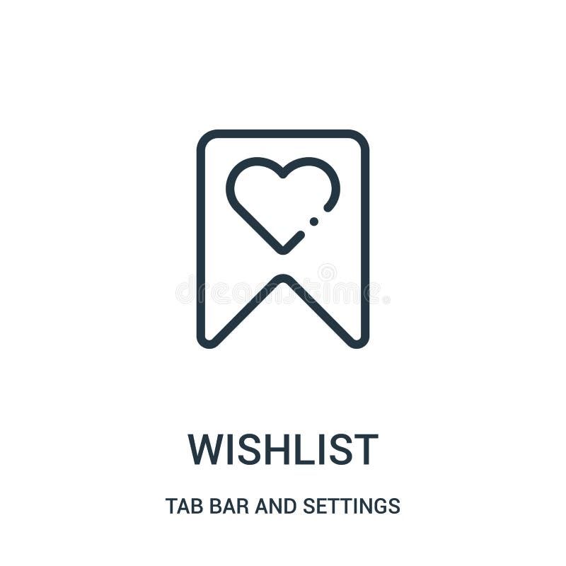 Просто сделайте фото Wishlist Icon Vector from Tab Bar and Settings Collection. Thin Line Wishlist Ou