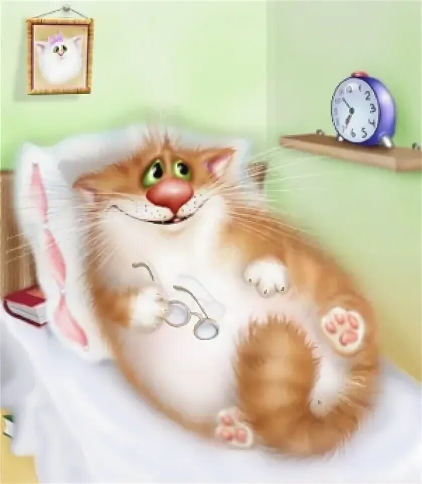 Просто утро прикольные картинки Pin on Pictures//Painting Cats illustration, Cute cats, Cat art