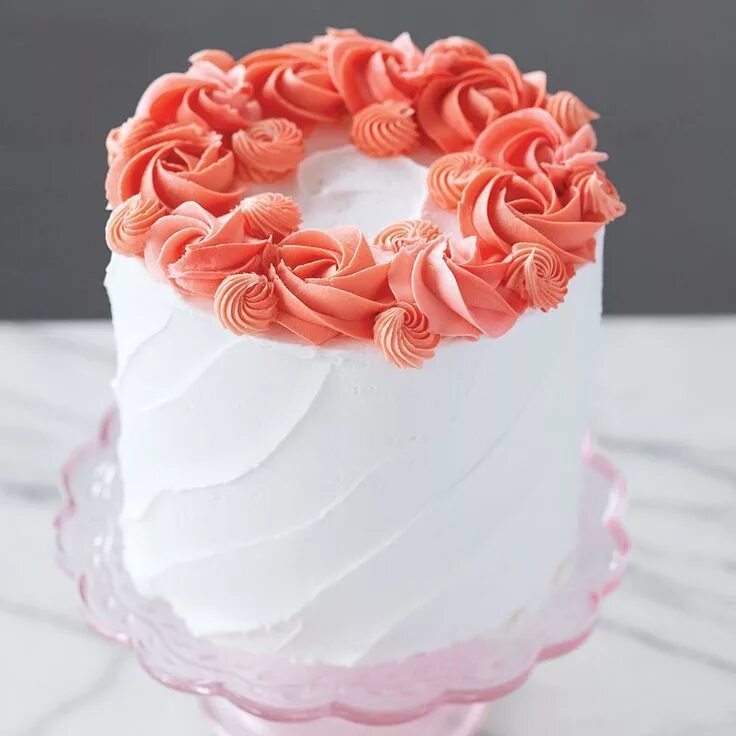 Простое оформление торта кремом Ring Around the Rosette Cake in 2019 Rosette cake, Creative cake decorating, Cak