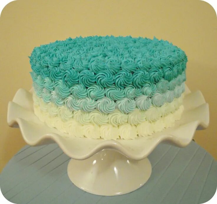 Простое оформление торта кремом Ombre Rosette Cake by cake4thought on DeviantArt Lemon and coconut cake, Rosette