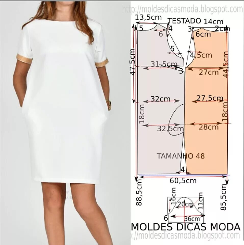 Простое платье 54 размера выкройка Моделирование платья свободного кроя Weißes kleid lässig, Modestil, Gemustertes 