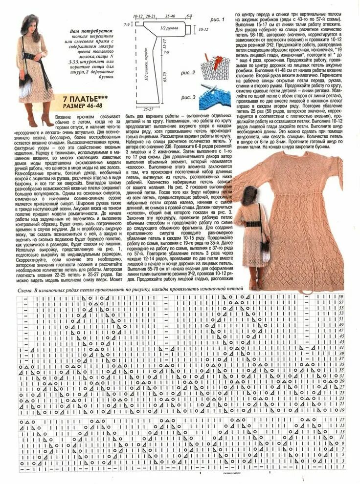 Простое платье спицами схемы 35 шедевров с описанием и схемами. Обзор Журнала Мод № 632. Мода, Вязание, Журна