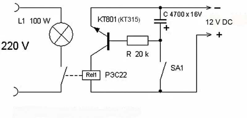 Простое реле времени своими руками схема Простейший автоматический отключатель освещения своими руками Записки крутилкина