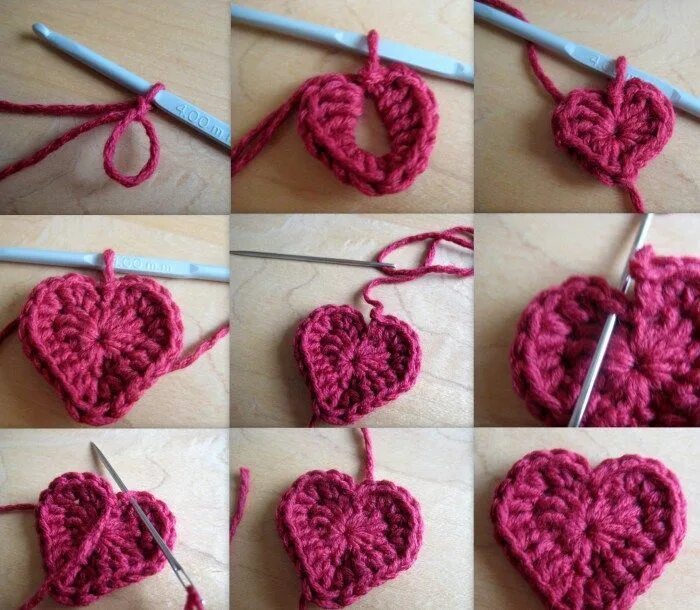 Простое вязание крючком фото Crochet Hearts diy crochet craft crafts diy crafts crochet crafts crocheting cro