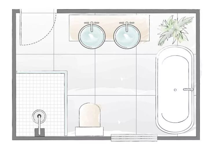 Просторная ванная комната планировка Bathroom layout plans - for small and large rooms Bathroom layout plans, Bathroo