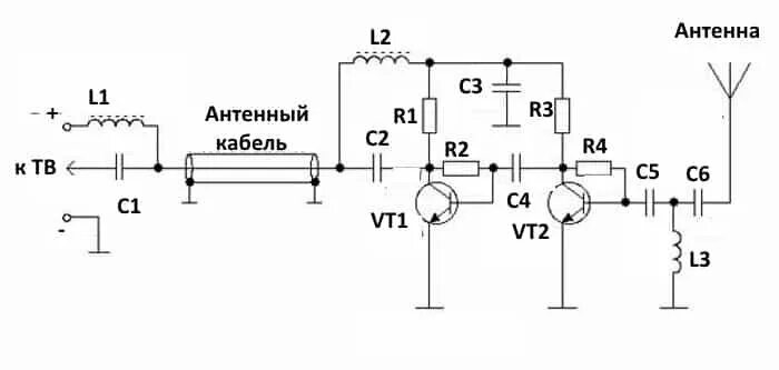 Простой антенный усилитель схема Как передать информацию и питание по двум проводам? Радиолюбитель - это просто! 