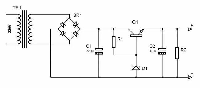 Простой блок питания своими руками схема bestnewdesigns.com Power supply circuit, Transistors, Diode