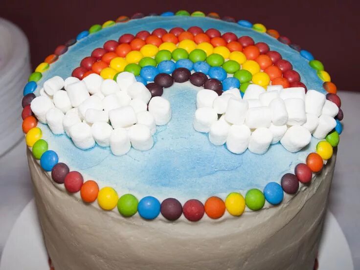 Простой декор для детского торта Rainbow Wishes Party Cake decorating for beginners, Easy cake decorating, Skittl