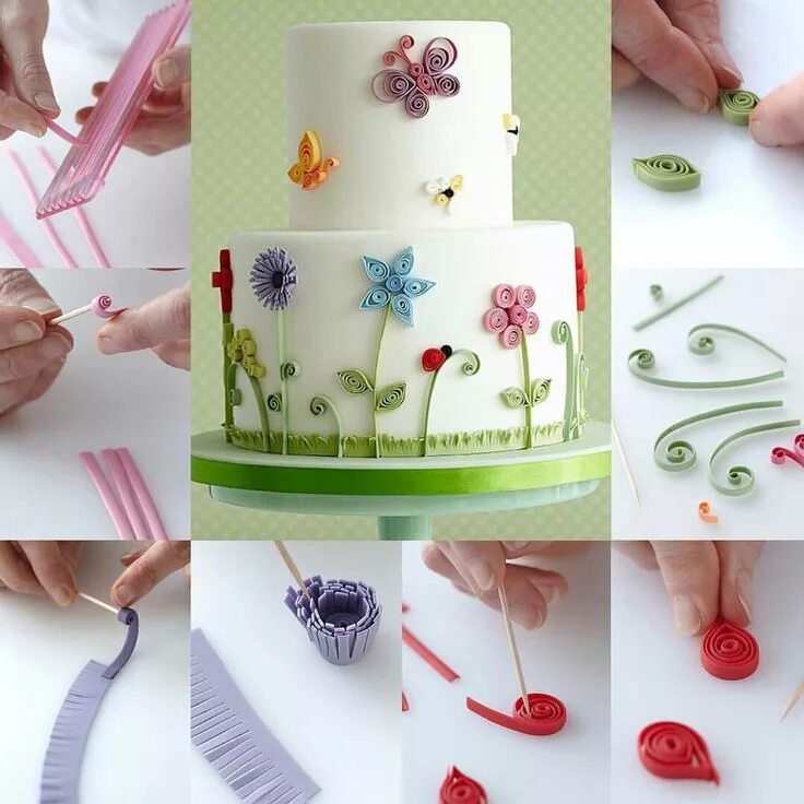 Простой декор для торта для начинающих Pin by Sharyn Richards on Quilling With Fondant Quilling cake, Birthday cake kid