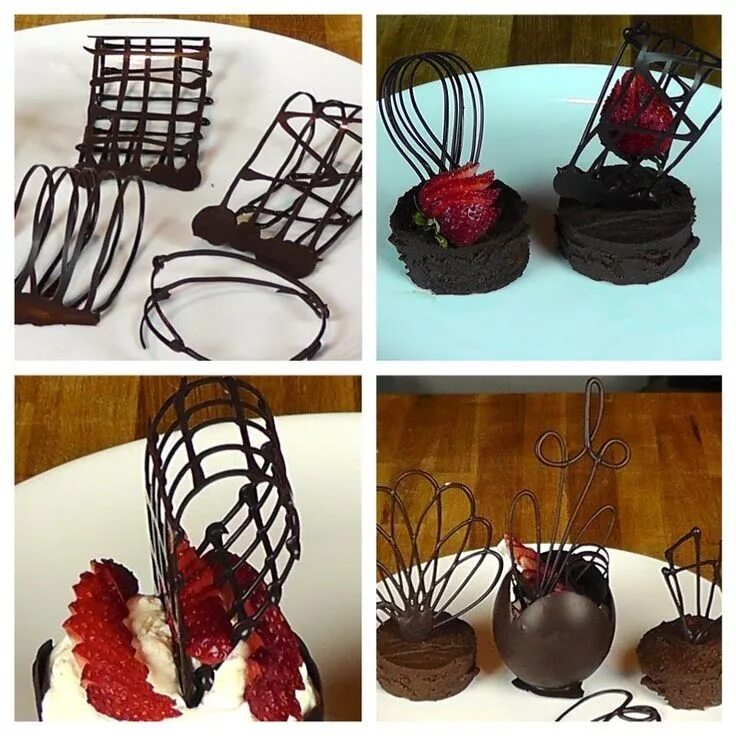 Простой декор из шоколада для торта Chocolate Garnishes-Chocolate Decorations-Pate a Glacer-Pastry Plating-How to Re