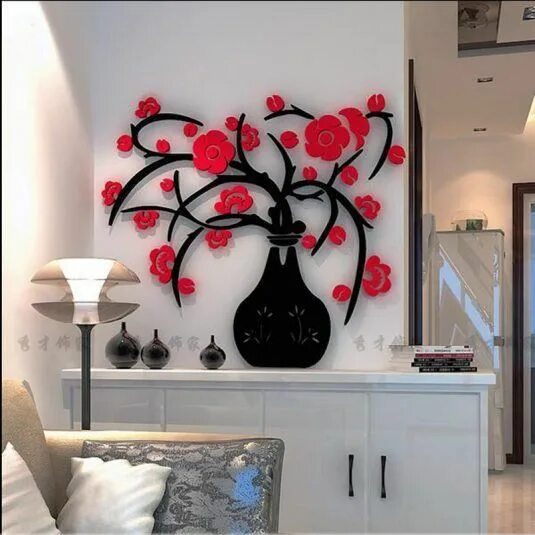 Простой декор на стену 20+ Ideas to Add Dimension And Color To Your Home With 3D Wall Stickers Wall sti