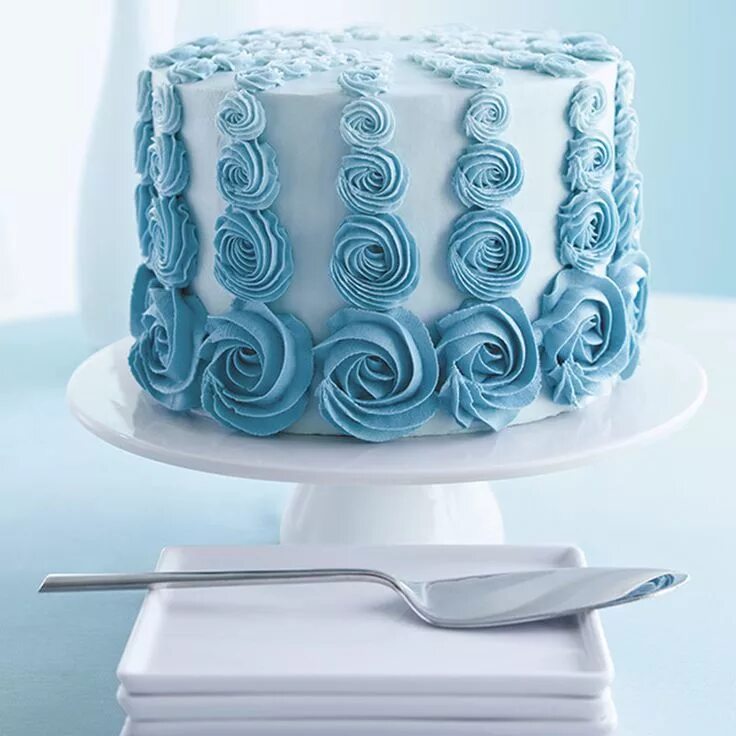 Простой декор торта Teal Rosette Ombre Cake Recipe Cake decorating courses, Cake decorating, Cake