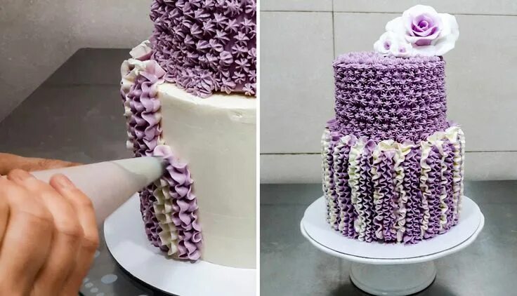 Простой декор торта кремом Buttercream Cake Decorating. Fast and Easy Technique by CakesStepbyStep. Videos 