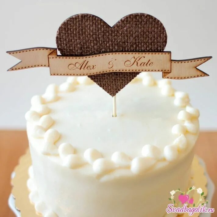 Простой декор торта на свадьбу Фигурки для свадебного торта Wedding cake toppers, Rustic wedding cake toppers, 