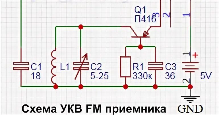 Простой фм приемник своими руками схема УКВ ФМ радиоприемник на одном транзисторе