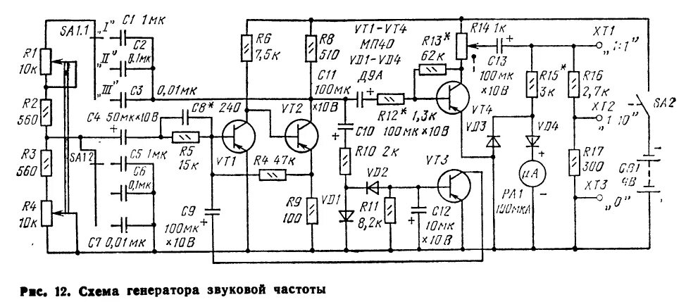 Простой генератор звуковой частоты своими руками схема Генератор звуковой частоты