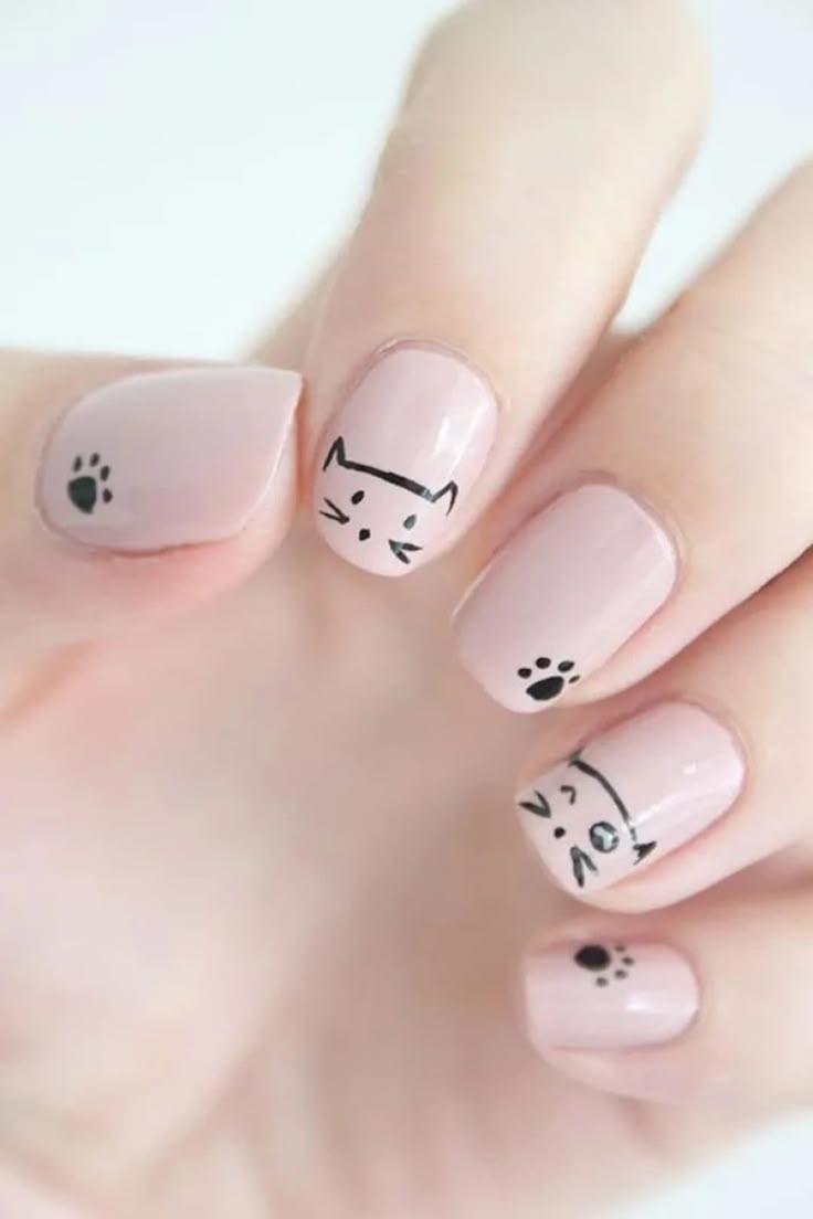 Простой и красивый маникюр на короткие ногти Cute Cat Kitten 3D Nail Stickers - Etsy Nail designs, Nail art, Gel nails