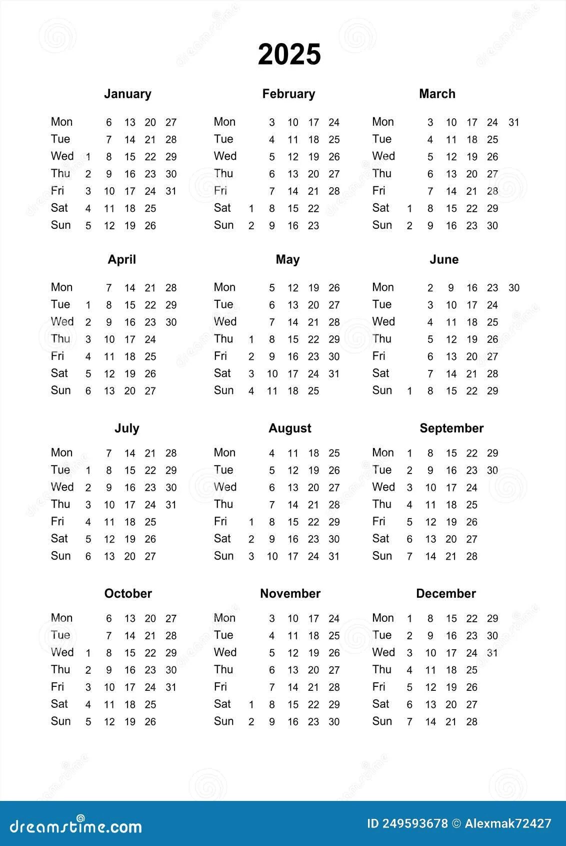 Простой календарь на 2025 год календарь на 2025 год. распечатываемый календарь на 2025 год. солнечный день. ми